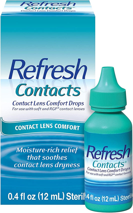 Refresh Contacts, Eye Drops, Contact Lens Comfort,Blue 0.4 Fl Oz Sterile