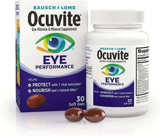 Ocuvite Bausch + Lomb Eye Performance Formula Soft Gels, 30 Count…