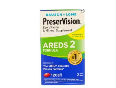 BAUSCH + LOMB PreserVision AREDS 2 Formula Eye Vitamin and Mineral Supplement, 120 softgels…