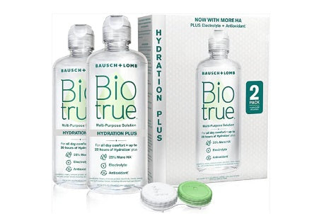 Biotrue Hydration Plus Contact Lens Solution, Multi-Purpose Solution for Soft Contact Lenses, Lens Case Included, 10 Fl Oz (Pack of 2)