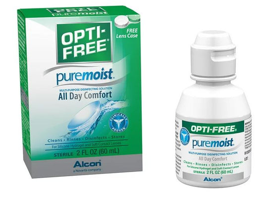 Opti-Free Puremoist Multi-Purpose Disinfecting Solution with Lens Case 2 Fl Oz (Pack of 1)…