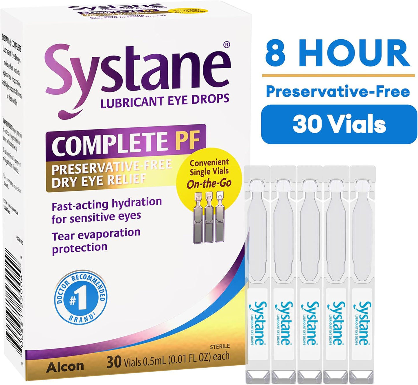 SYSTANE Complete Unit-Dose Preservative-Free Eye Drops 30ct Single-use vials for Dry Eye Relief