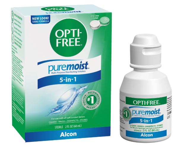 Opti-Free Puremoist Multi-Purpose Disinfecting Solution with Lens Case 2 Fl Oz (Pack of 1)…