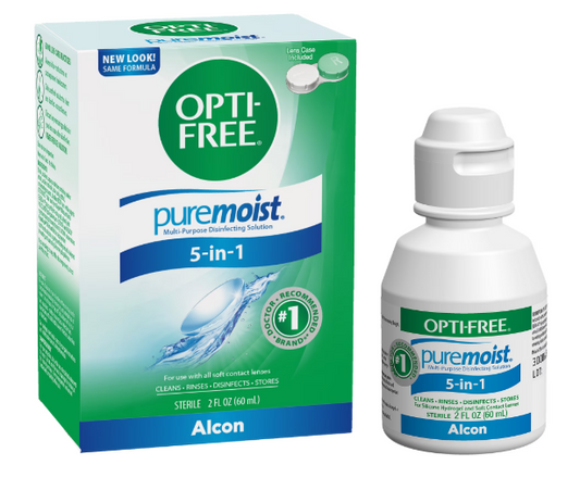 Opti-Free Puremoist Multi-Purpose Disinfecting Solution with Lens Case 2 Fl Oz (Pack of 1)…